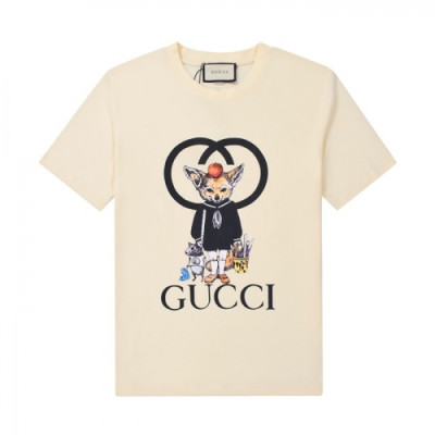 Gucci  Mm/Wm Logo Short Sleeved Tshirts Ivory - 구찌 2021 남/녀 로고 반팔티 Guc04005x Size(xs - l) 아이보리
