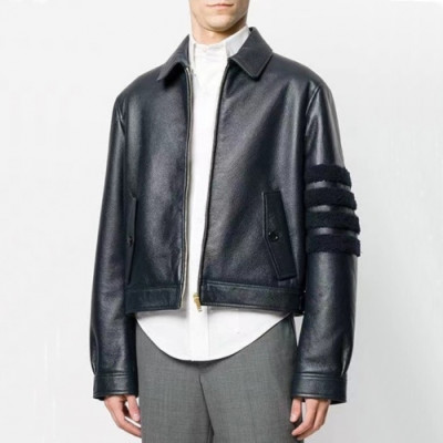 Thom Browne Mens Casual Leather Jacket - 톰브라운 남성 캐쥬얼 가죽 자켓 - Thom1142x