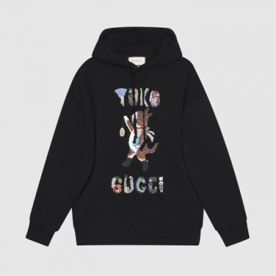 Gucci  Mm/Wm Logo Casual Hoodie Black - 구찌 2021 남/녀 로고 캐쥬얼 후드티 Guc04495x Size(s - l) 블랙