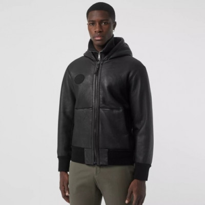 Burberry  Mens Casual Leather Jackets Black - 버버리 2021 남성 캐쥬얼 가죽 자켓 Bur04238x Size(m - 3xl) 블랙