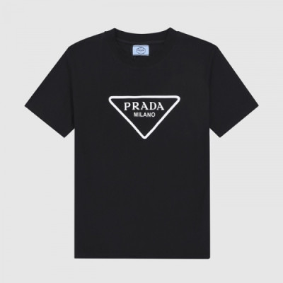 Prada  Mm/Wm Logo Short Sleeved Tshirts Black - 프라다 2021 남/녀 로고 반팔티 Pra02504x Size(s - xl) 블랙