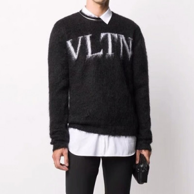 Valentino  Mens Big Logo Crew-neck Sweaters Black - 발렌티노 2021 남성 빅로고 크루넥 스웨터 Val0493x Size (s - xl) 블랙