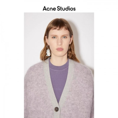 Acne  Studios Mm/Wm Logo Cotton Short Sleeved Tshirts Purple - 아크네 스튜디오 2021 남/녀 로고 코튼 반팔티 Acn0136x Size(s - l) 퍼플