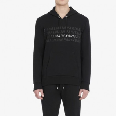 Balmain  Mens Logo Cotton Hoodie Black - 발망 2021 남성 로고 코튼 후디 Bam0153x Size(s - xl) 블랙