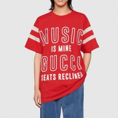 Gucci  Mm/Wm Logo Short Sleeved Tshirts Red - 구찌 2021 남/녀 로고 반팔티 Guc04504x Size(xs - l) 레드