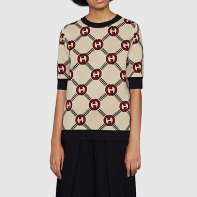 Gucci  Womens Logo Short Sleeved Tshirts Ivory - 구찌 2021 여성 로고 반팔티 Guc04508x Size(s - l) 아이보리