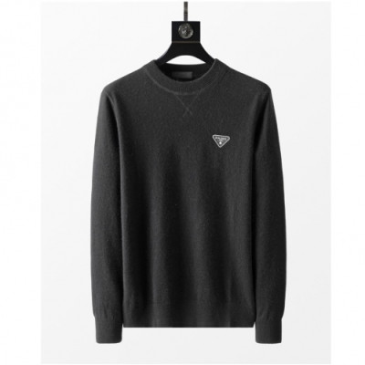 Prada  Mens Crew-neck Sweaters Black - 프라다 2021 남성 크루넥 스웨터 Pra02522x Size(m - 3xl) 블랙