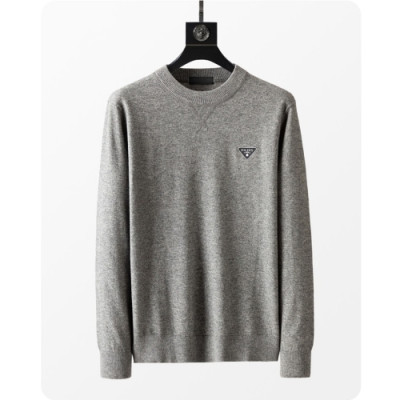 Prada  Mens Crew-neck Sweaters Gray - 프라다 2021 남성 크루넥 스웨터 Pra02523x Size(m - 3xl) 그레이