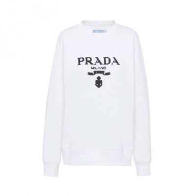 Prada  Mens Crew-neck Cotton Tshirts White - 프라다 2021 남성 로고 크루넥 코튼 긴팔티 Pra02525x Size(m - 3xl) 화이트