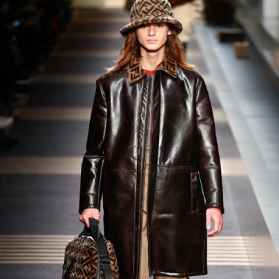 Fendi  Mens Casual Leather Coats Black - 펜디 2021 남성 캐쥬얼 가죽 코트 Fen01116x Size(m - 3xl) 블랙