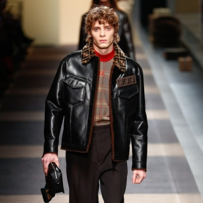 Fendi  Mens Casual Leather Jackets Black - 펜디 2021 남성 캐쥬얼 가죽 자켓 Fen01117x Size(m - 3xl) 블랙