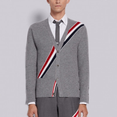 Thom Browne  Mm/Wm Strap V-neck Cardigan Gray - 톰브라운 2021 남/녀 스트랩 브이넥 가디건 Thom01511x Size(1 - 4) 그레이