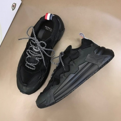 몽클레어  남성 캐쥬얼 레더 스니커즈 Size(38- 45) 블랙 - Moncler 2021 Men's Casual Leather Sneakers Black Moc02436x