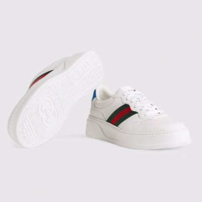 구찌  남/녀 트렌디 레더 스니커즈 Size(225-275) 화이트 - Gucci 2021 Mm/Wm Trendy Leather Sneakers Guc04517x White