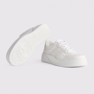 구찌  남/녀 트렌디 레더 스니커즈 Size(225-275) 화이트 - Gucci 2021 Mm/Wm Trendy Leather Sneakers Guc04518x White