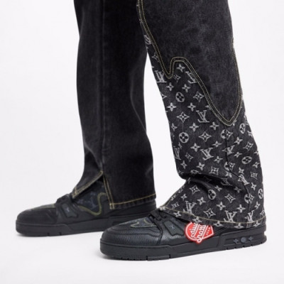 루이비통  남성 모던 레더 스니커즈Size(240 -275) 블랙 -  Louis Vuitton  Men's Moden Leather Sneakers Lou03842x Black