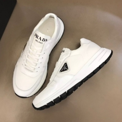 프라다  남성 레트로 레더 스니커즈 Size(240 - 270) 화이트 - Prada  Men's Retro Leather Sneakers Pra02528x White