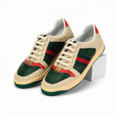 구찌  남성 트렌디 레더 스니커즈 Size(240 - 270) 그린 - Gucci 2021 Mens Trendy Leather Sneakers Guc04522x Green
