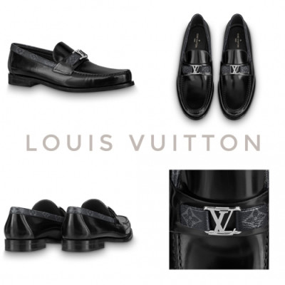 루이비통  남성 비지니스 레더 로퍼 Size(240 - 275) 블랙 - Louis vuitton  Mens Business Leather Loafer Lou03867x Black