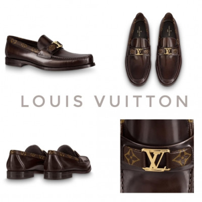 루이비통  남성 비지니스 레더 로퍼 Size(240 - 275) 브라운 - Louis vuitton  Mens Business Leather Loafer Lou03868x Brown