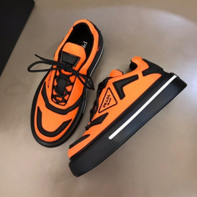 프라다  남성 레트로 레더 스니커즈 Size(240 - 270) 오렌지 - Prada  Men's Retro Leather Sneakers Pra02542x Orange