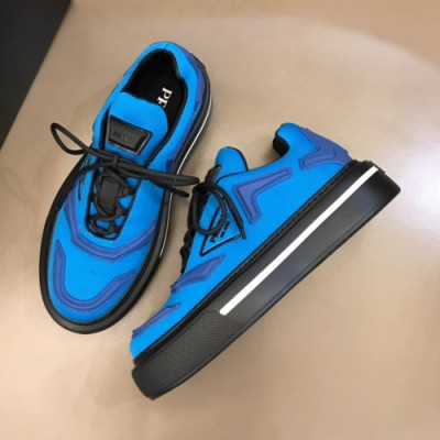 프라다  남성 레트로 레더 스니커즈 Size(240 - 270) 블루 - Prada  Men's Retro Leather Sneakers Pra02544x Blue