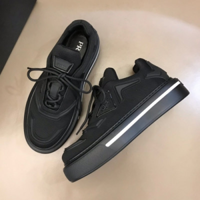 프라다  남성 레트로 레더 스니커즈 Size(240 - 270) 블랙 - Prada  Men's Retro Leather Sneakers Pra02546x Black