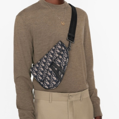디올  남성용 오블리크 새들백 Size(21cm) 네이비 - Dior  Mens Oblique Saddle Bag Dio01608x Navy