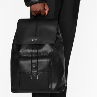 디올  남성 오블리크 모션 백팩 Size(31cm) 블랙 - Dior  Mens Oblique Motion Back Pack Dio01624x Black