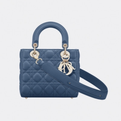 디올  여성 클래식 레이디백 Size(20cm) 블루 - Dior   Women's Classic Lady-D Bag Dio01631x Blue