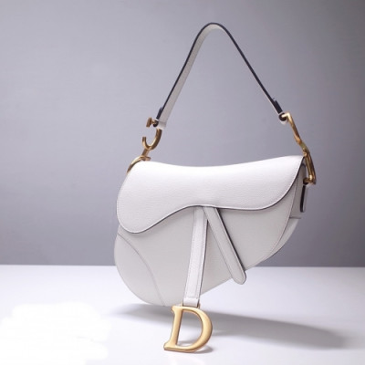 디올  여성 클래식 새들백 Size(19.5cm/25.5cm) 화이트 - Dior   Women's Classic Saddle Bag Dio01638x White