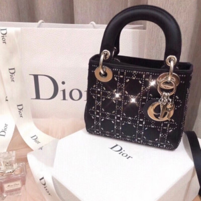 디올 여성 클래식 레이디백 Size(17cm) 블랙 - Dior Womens Lady-D Bag - Dio01640x