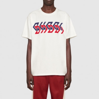 Gucci  Unisex Logo Short Sleeved Tshirts White - 구찌 2021 남/녀 로고 반팔티 Guc04510x Size(xs - xl) 화이트