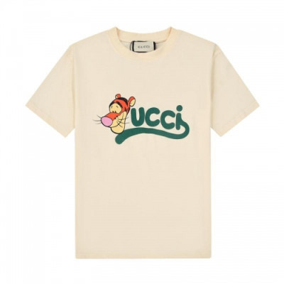 Gucci  Unisex Logo Short Sleeved Tshirts Ivory - 구찌 2021 남/녀 로고 반팔티 Guc04535x Size(xs - l) 아이보리