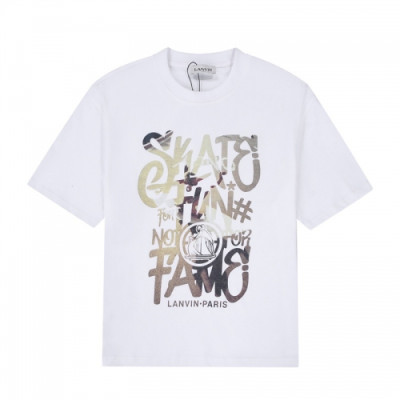 LANVIN  Unisex Logo Short Sleeved Tshirts White - 랑방 2021 남/녀 로고 반팔티 Lan0021x Size(s - xl) 화이트