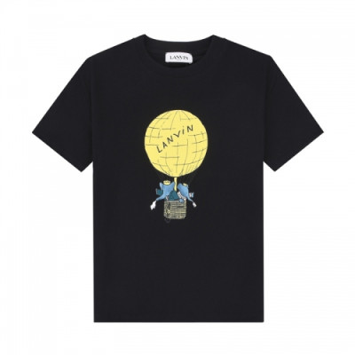 LANVIN  Unisex Logo Short Sleeved Tshirts Black - 랑방 2021 남/녀 로고 반팔티 Lan0024x Size(s - xl) 블랙