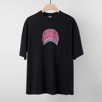 Balenciaga  Unisex Logo Cotton Short Sleeved Tshirts Black - 발렌시아가 2021 남/녀 로고 코튼 반팔티 Bal01277x Size(xs - m) 블랙
