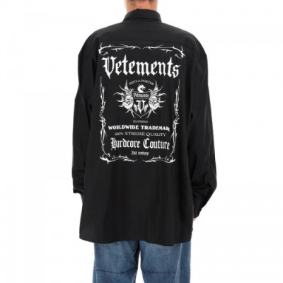Vetements  Unisex Logo Cotton Short Sleeved Oversize Tshirts Black - 베트멍  남/녀 로고 코튼 오버사이즈 셔츠 Vet0237x Size(xs - l) 블랙