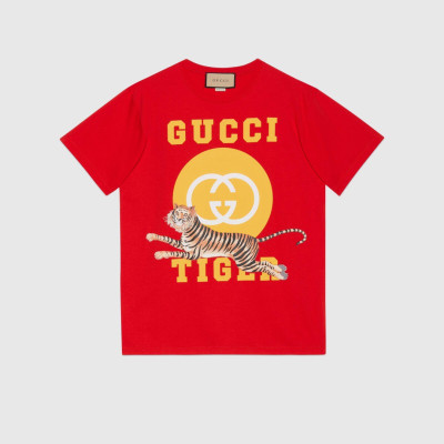 Gucci  Unisex Logo Short Sleeved Tshirts Red - 구찌 2022 남/녀 로고 반팔티 Guc04548x Size(xs - xl) 레드