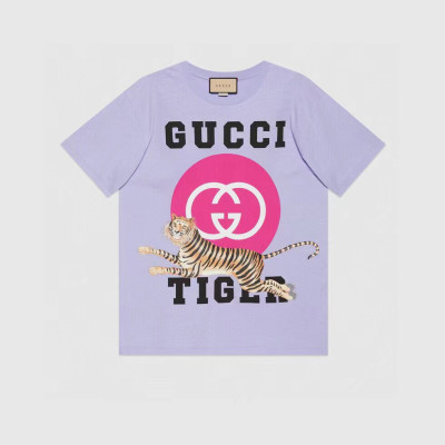 Gucci  Unisex Logo Short Sleeved Tshirts Purple - 구찌 2022 남/녀 로고 반팔티 Guc04552x Size(xs - xl) 퍼플