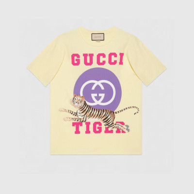 Gucci  Unisex Logo Short Sleeved Tshirts Yellow - 구찌 2022 남/녀 로고 반팔티 Guc04553x Size(xs - xl) 옐로우