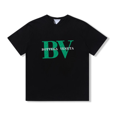 보테가 남자 크루넥 블랙 반팔티 - Unisex Black Short-sleeved Tshirts - bot0201x