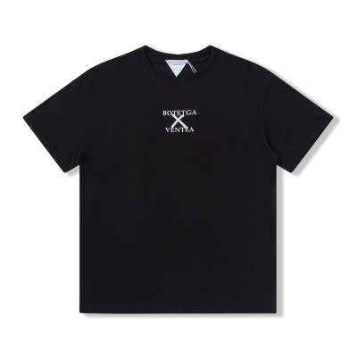 보테가 남자 크루넥 블랙 반팔티 - Unisex Black Tshirts - bot0209x