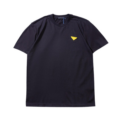 프라다 남자 크루넥 네이비 반팔티 - Unisex Navy Tshirts - Pra02580x