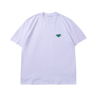 프라다 남자 크루넥 화이트 반팔티 - Unisex White Tshirts - Pra02581x