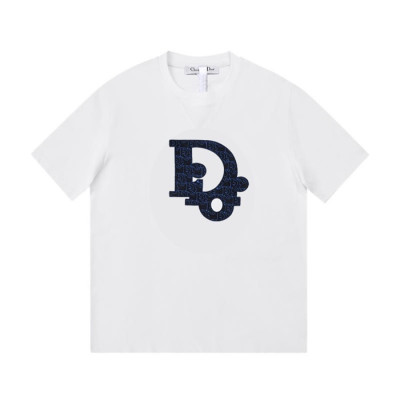 디올 남성 크루넥 화이트 반팔티 - Mens White Tshirts - dio01689x