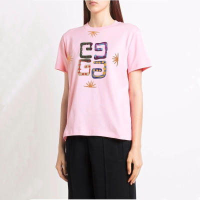 지방시 여성 크루넥 핑크 반팔티 - Womens Pink Tshirts - giv0613x
