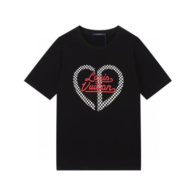 루이비통 남성 크루넥 블랙 반팔티 - Mens Black Tshirts - lou03969x