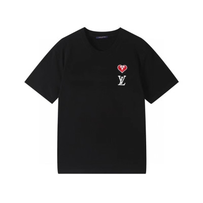 루이비통 남성 크루넥 블랙 반팔티 - Mens Black Tshirts - lou03976x