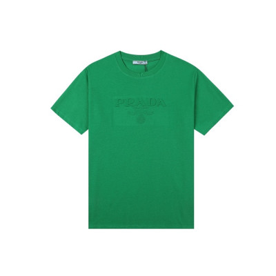 프라다 남성 크루넥 그린 반팔티 - Mens Green Tshirts - Pra02610x